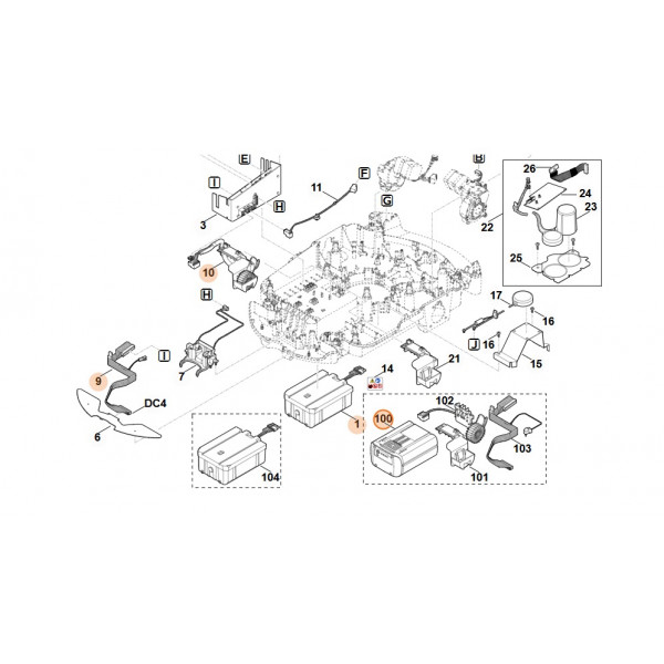 Jeu de pièces de transformation batterie AAI 160. 63090071051 STIHL