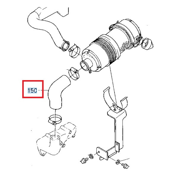 Tuyau d'admission air K121182120 KUBOTA