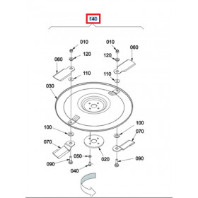 Ensemble disque lames Gauche RCR72C-FC4 W780003981 KUBOTA